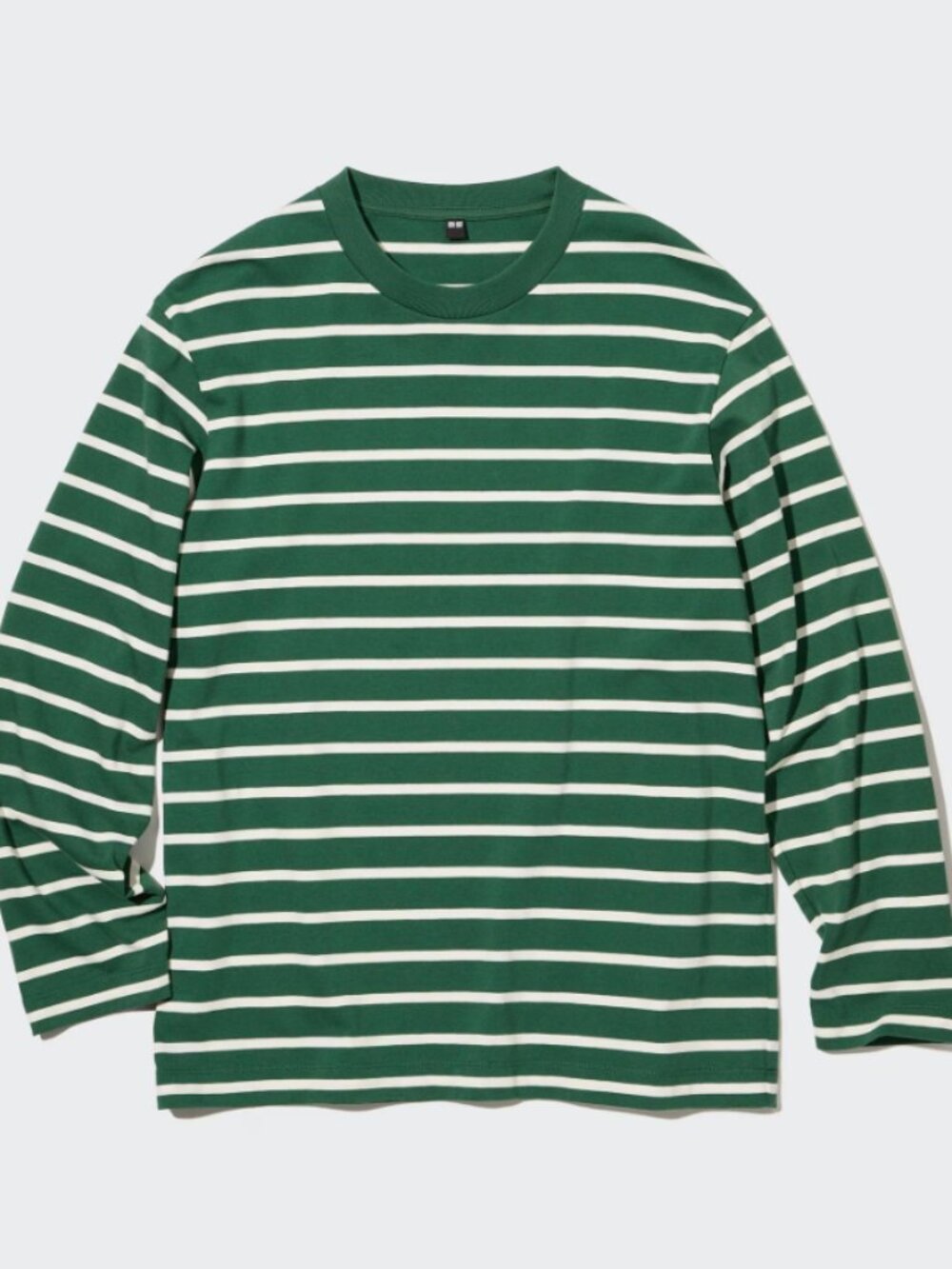 UNIQLO Striped Long-Sleeve T-Shirt unisex green color size large
